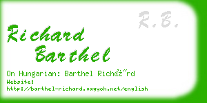 richard barthel business card